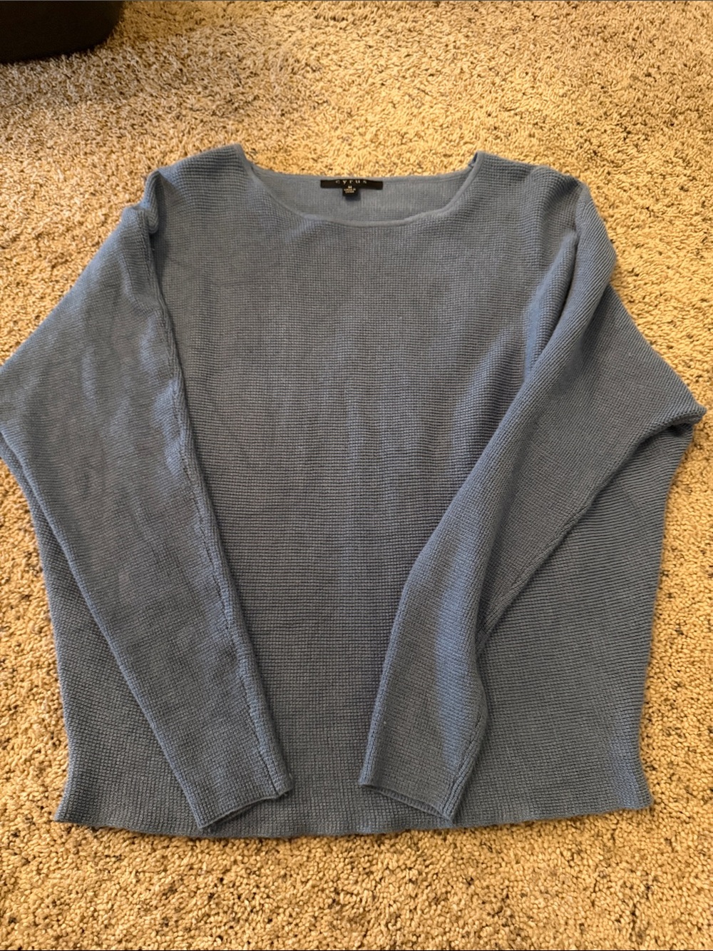 Cyrus Light Blue Crewneck Knit Sweater